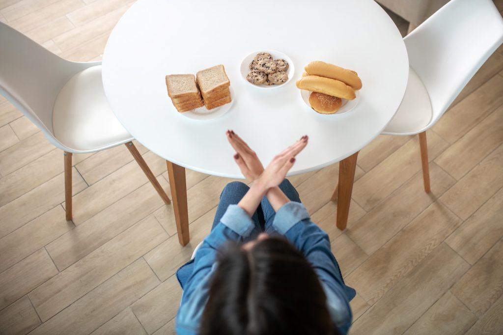Different types of bread on table