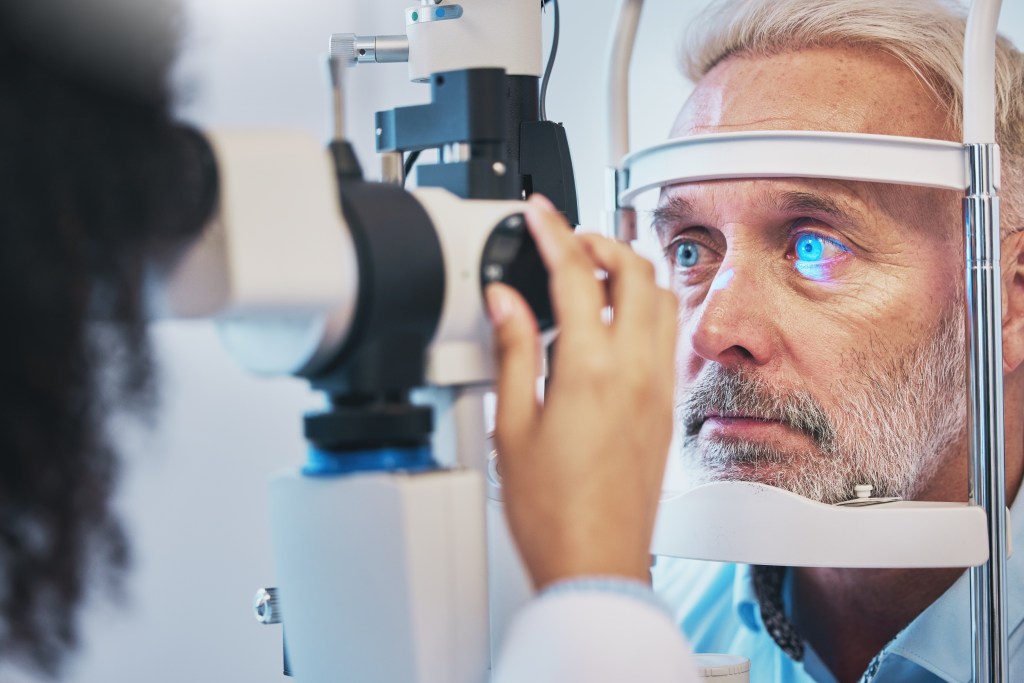 Man getting an eye exam
