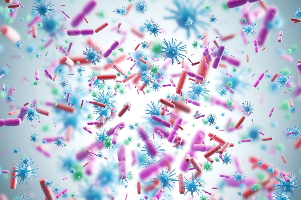 Viruses and bacteria illustration