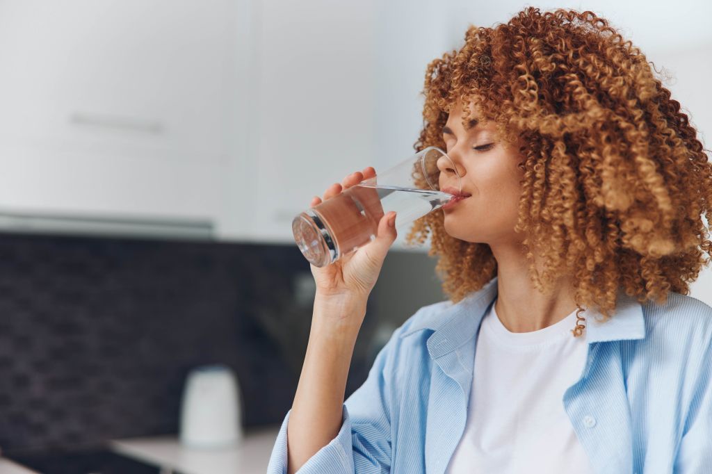Woman drinking water