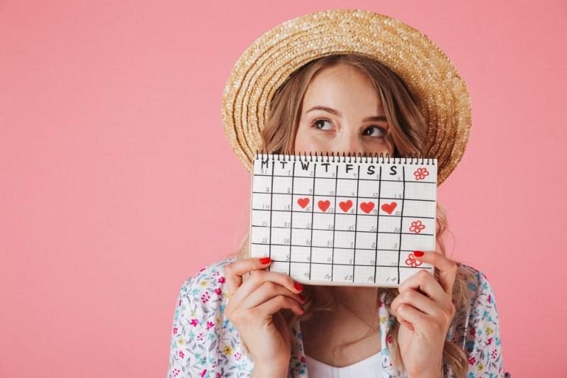 Woman holding a calendar