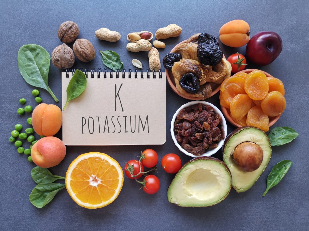 Potassium-rich foods on the table