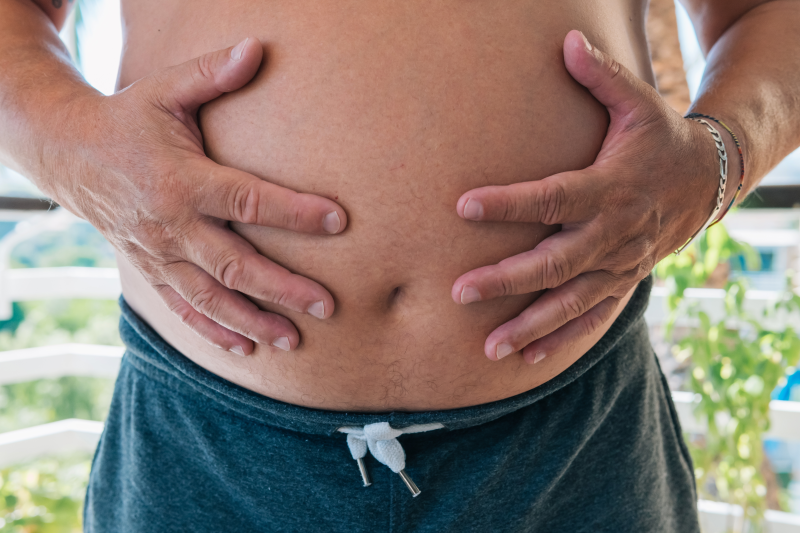 Large male belly