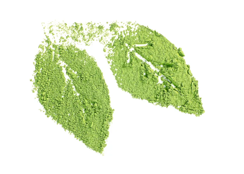 Powdered matcha leaves
