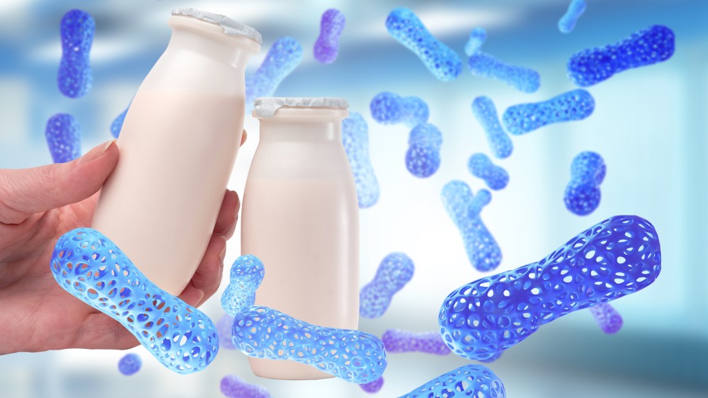 Probiotic-rich yogurt in a bottle