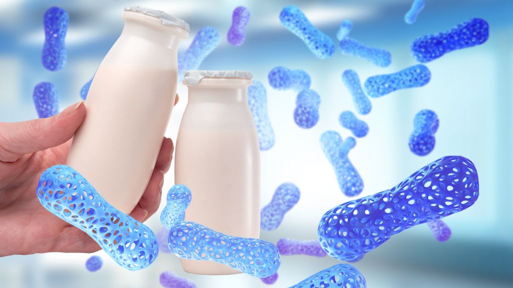 Probiotic-rich yogurt in a bottle