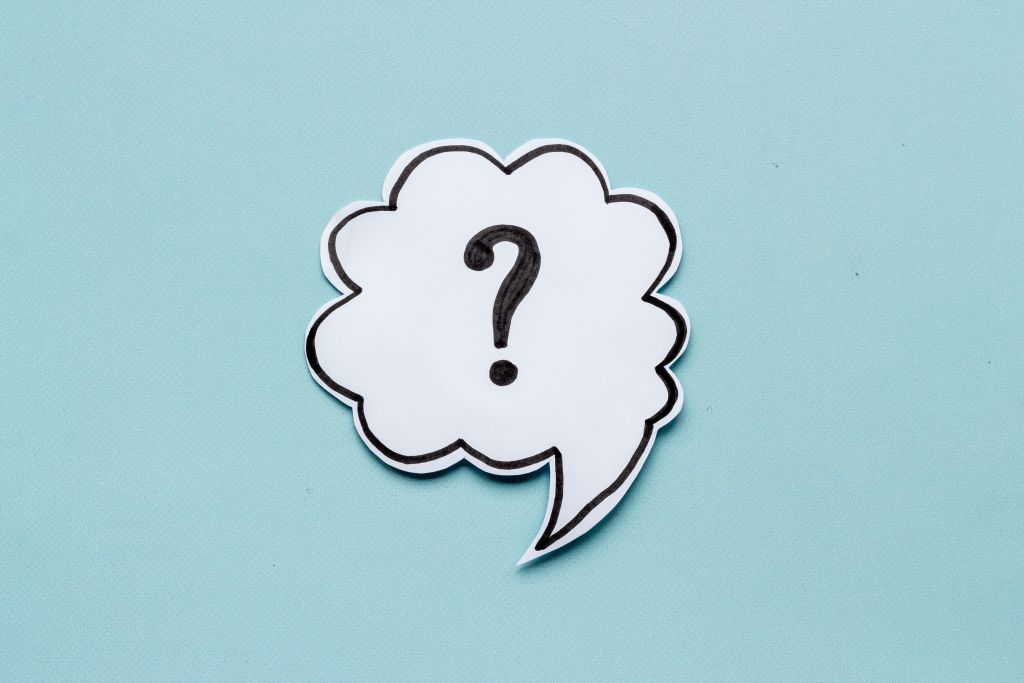 Speech bubble with a question mark
