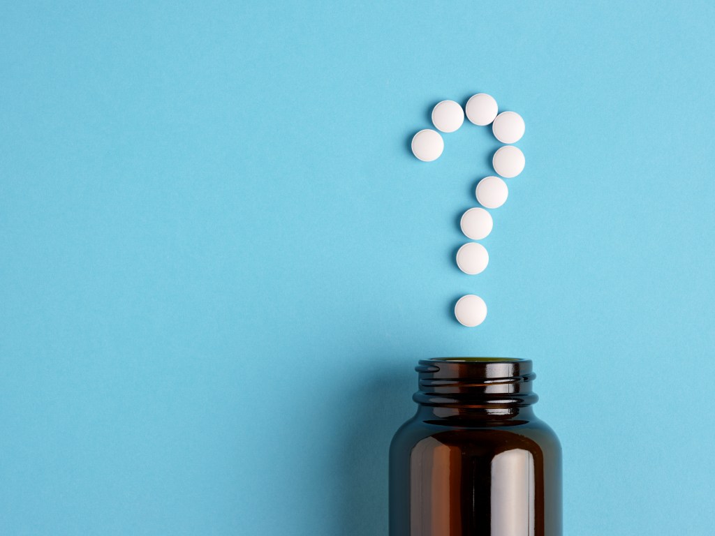 Pills forming a question mark