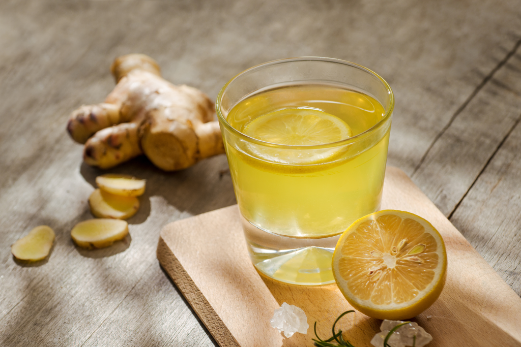 Fresh lemon ginger drink