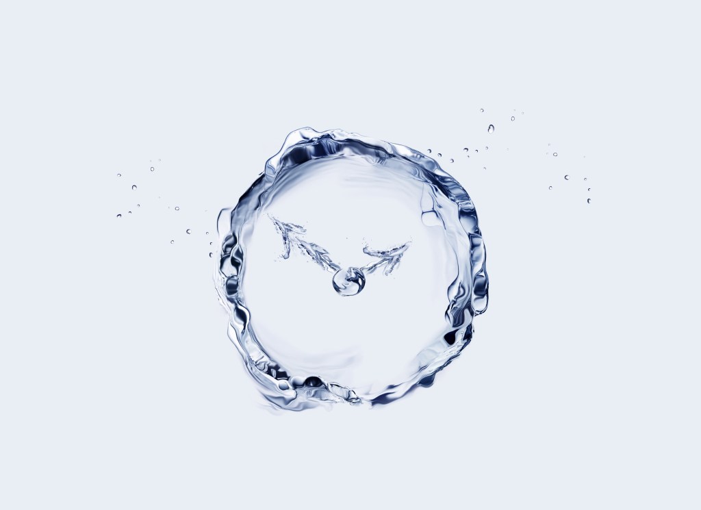 Clock made from water
