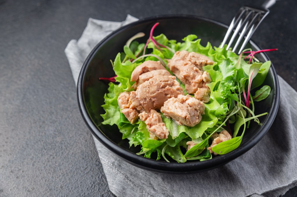 Cod liver on a salad