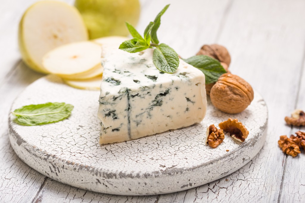 Blue cheese on a platter