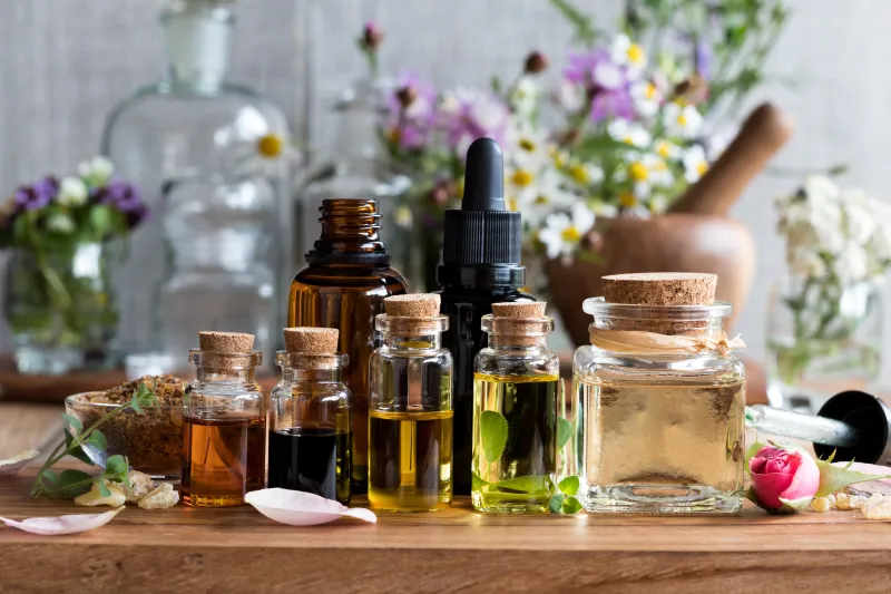 Selection of different essential oils