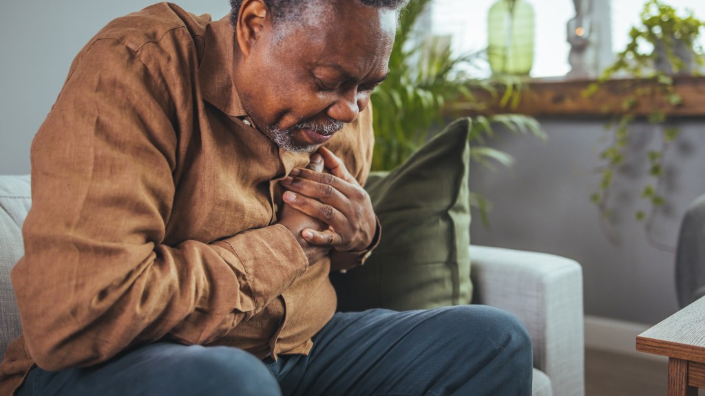 Man suffering a heart attack
