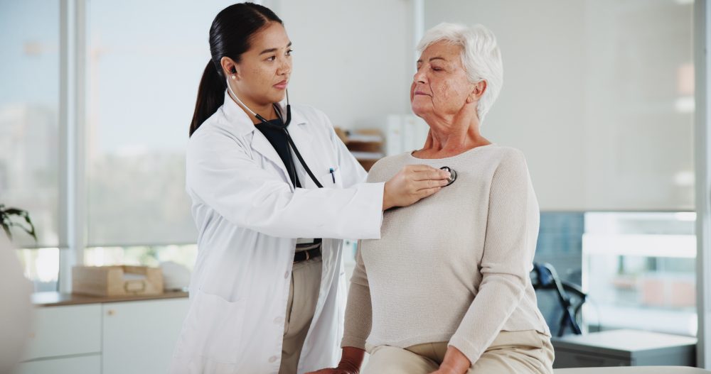 Doctor examining a woman