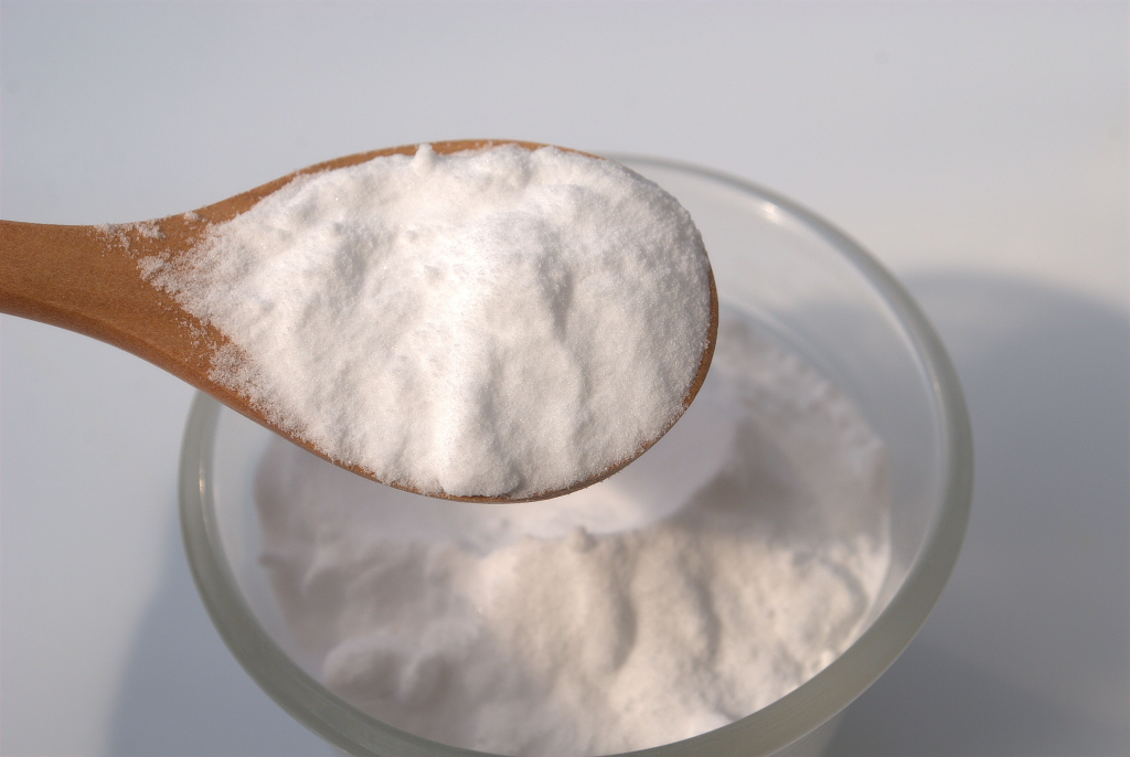 Baking soda in a glass bowl