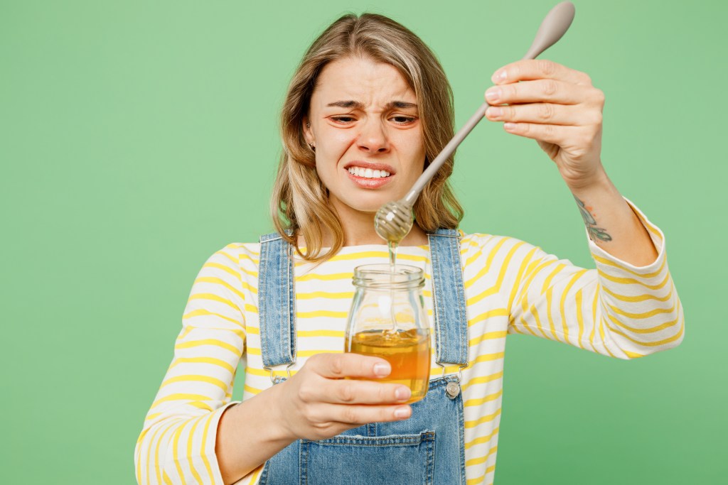 young woman allergic to honey
