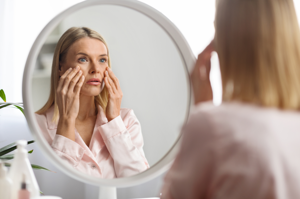Women noticing skin problems