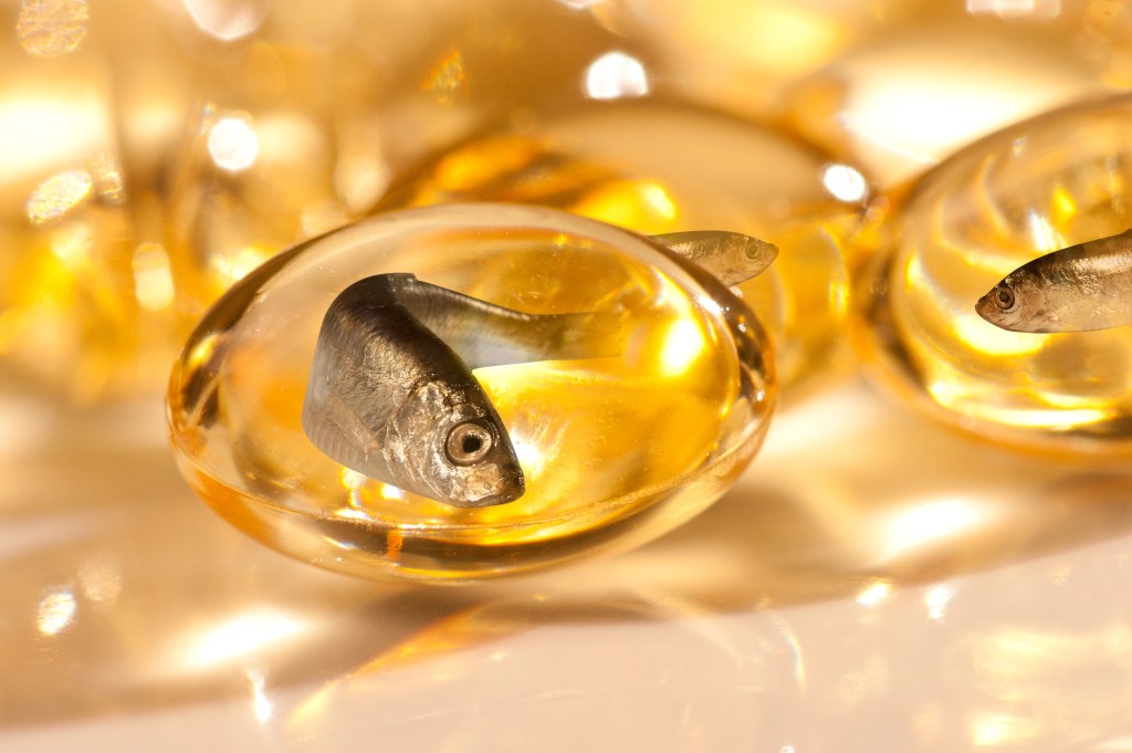 Liquid cod liver oil illustration  