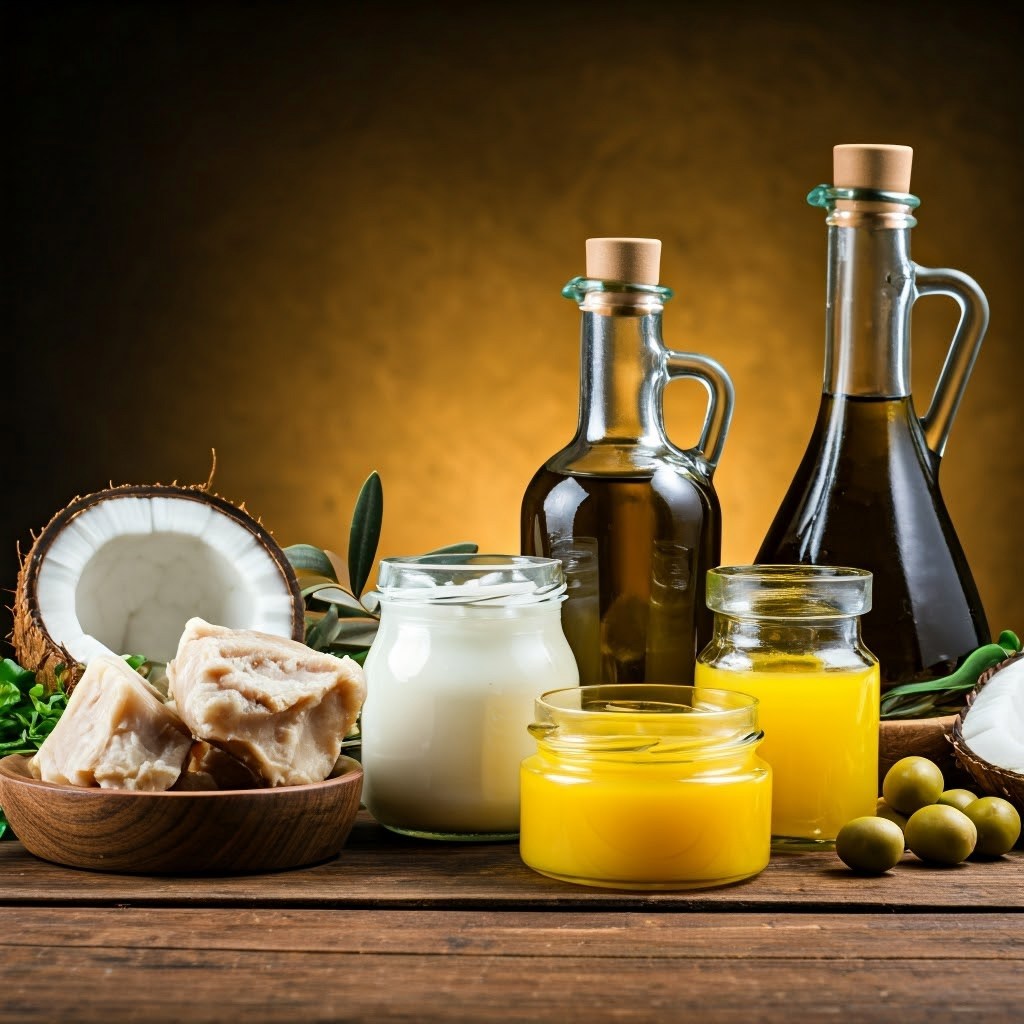 Tallow, olive oil, butter, ghee