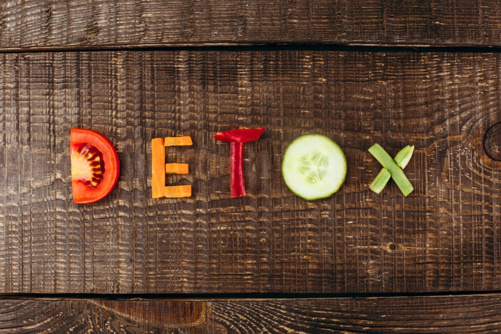 Detox written in vegetables