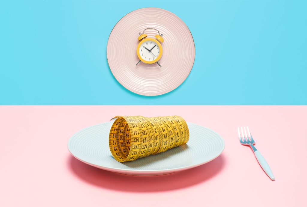 Clock and measuring tape   