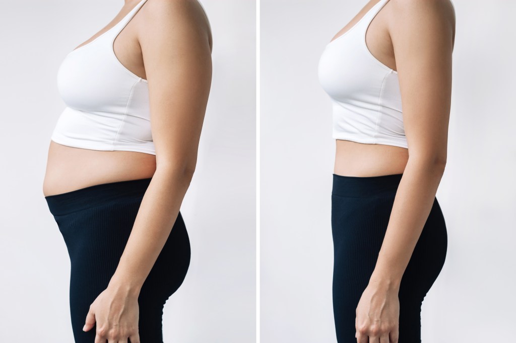 Belly fat before and after