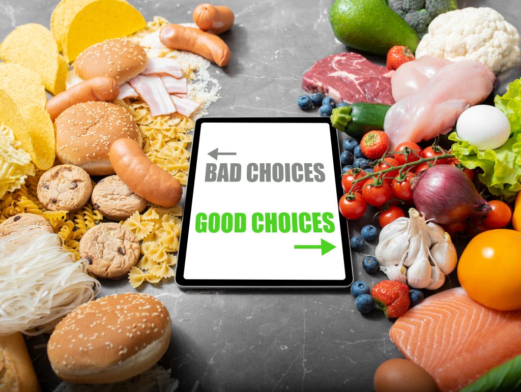Unhealthy vs. healthy food options