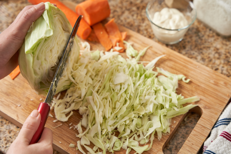 Chopping cabbage