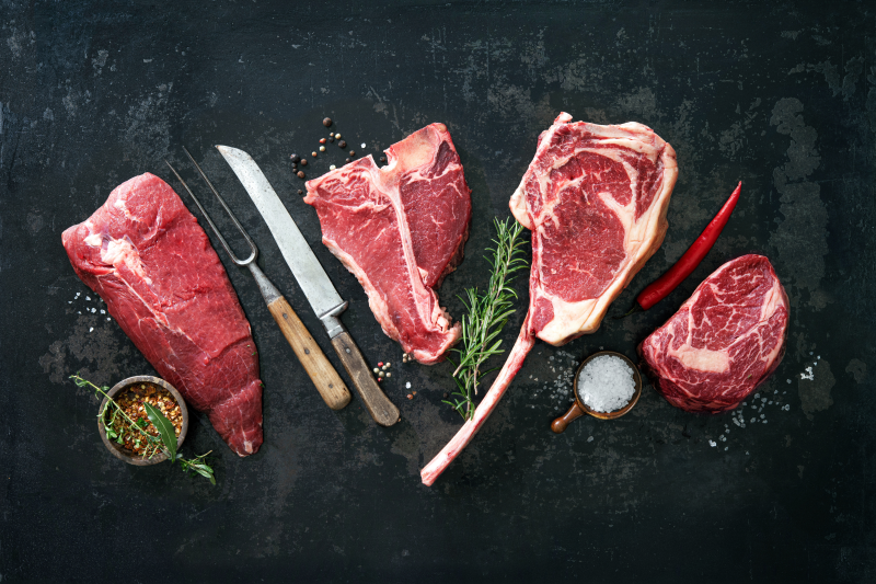 Variety of red meats