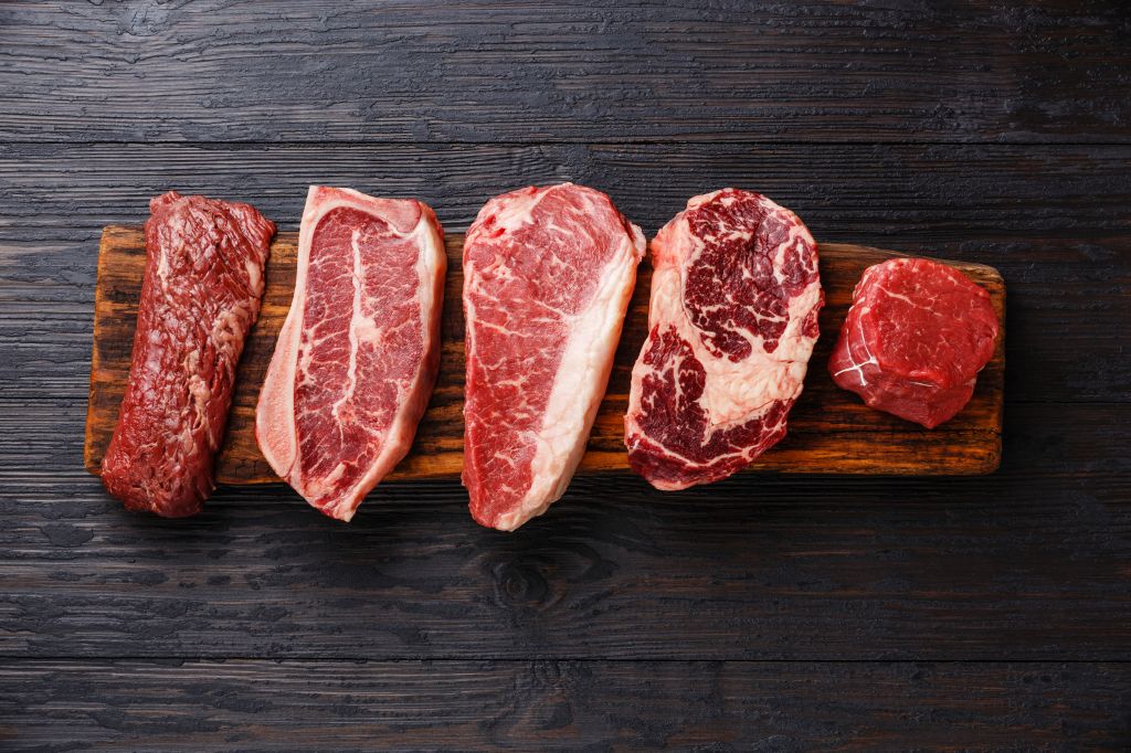 Different cuts of beef 