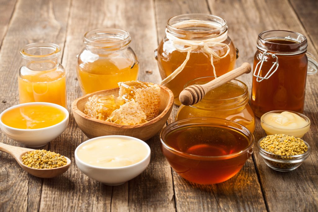 Various types of honey