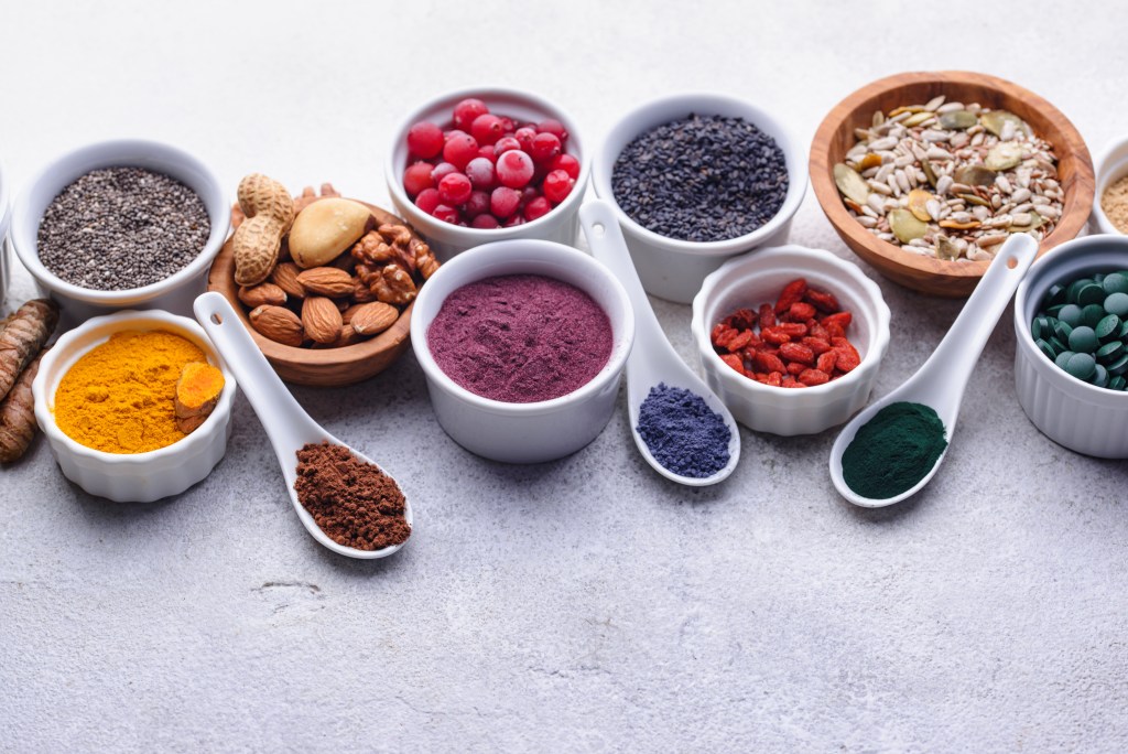Healthy foods and natural vitamins