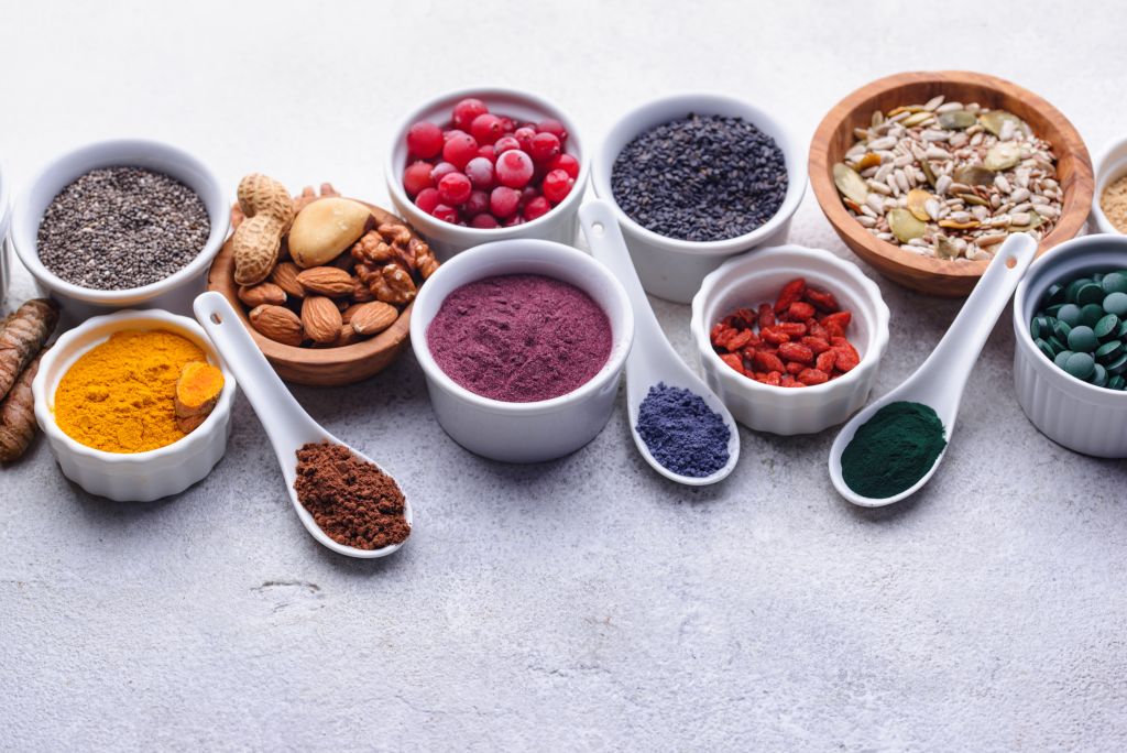 Healthy foods and natural vitamins