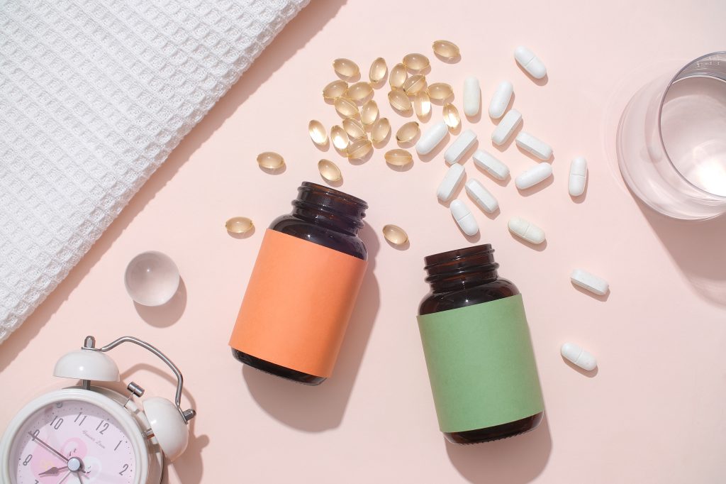 Supplements and a clock  