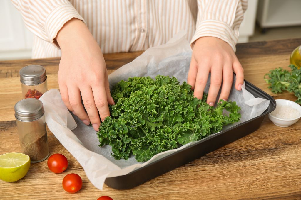 Preparing kale