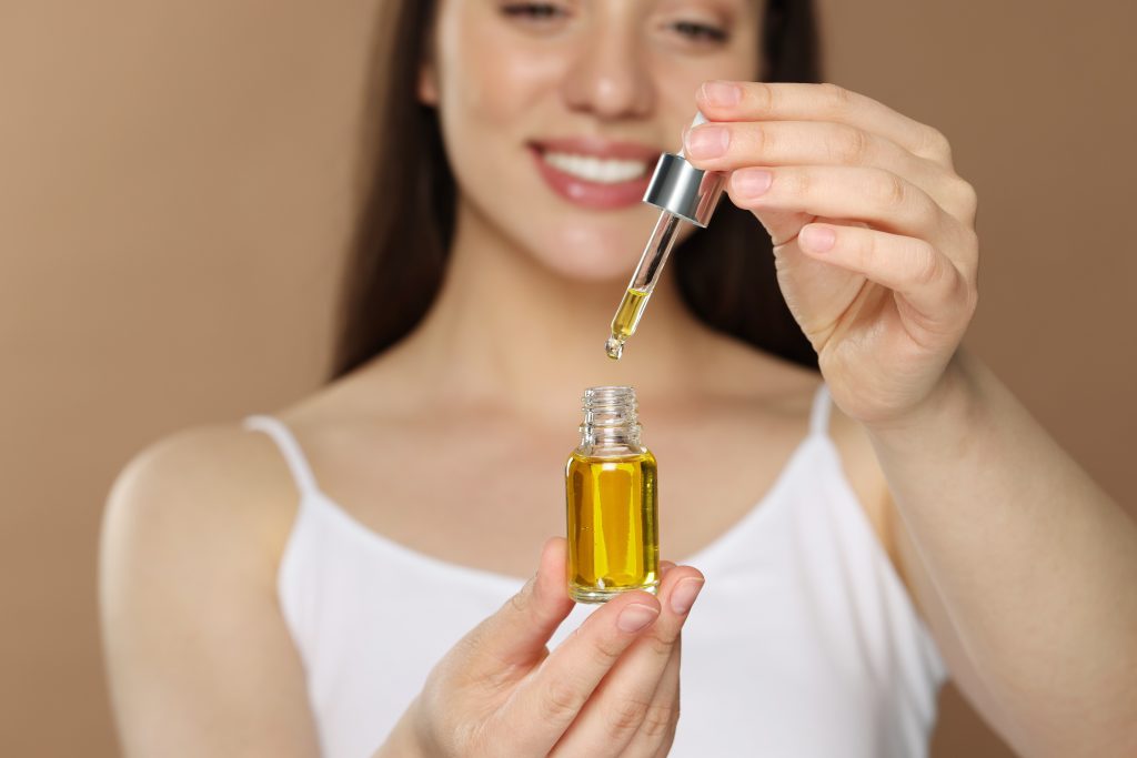 Woman with oil
