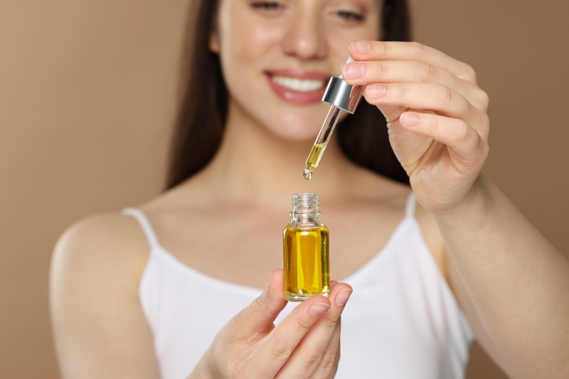 Woman with oil