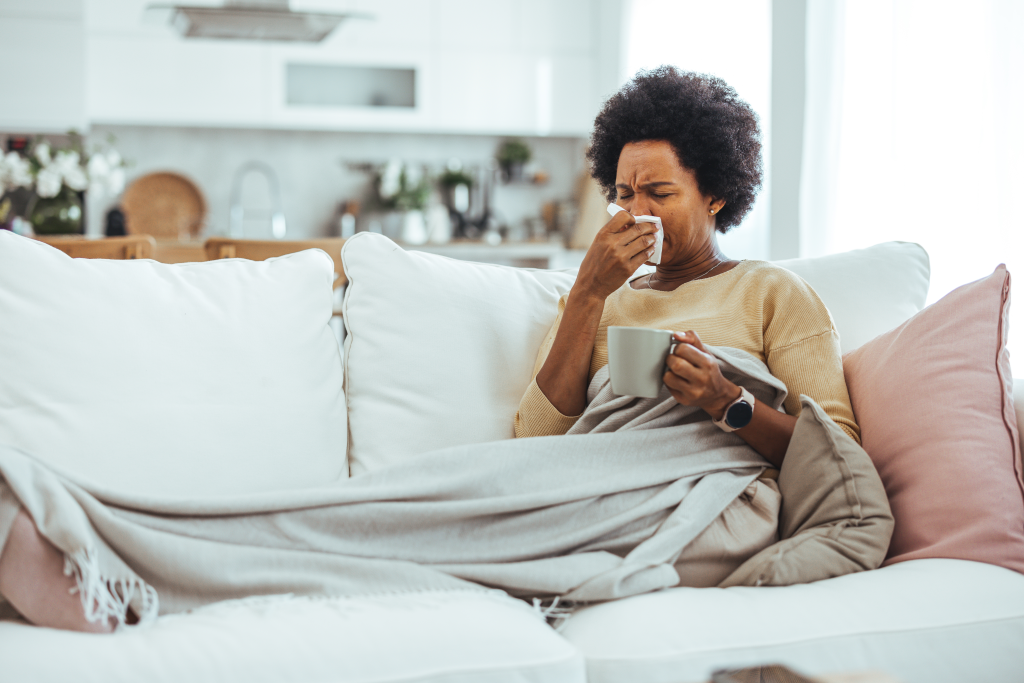 Woman feeling unwell