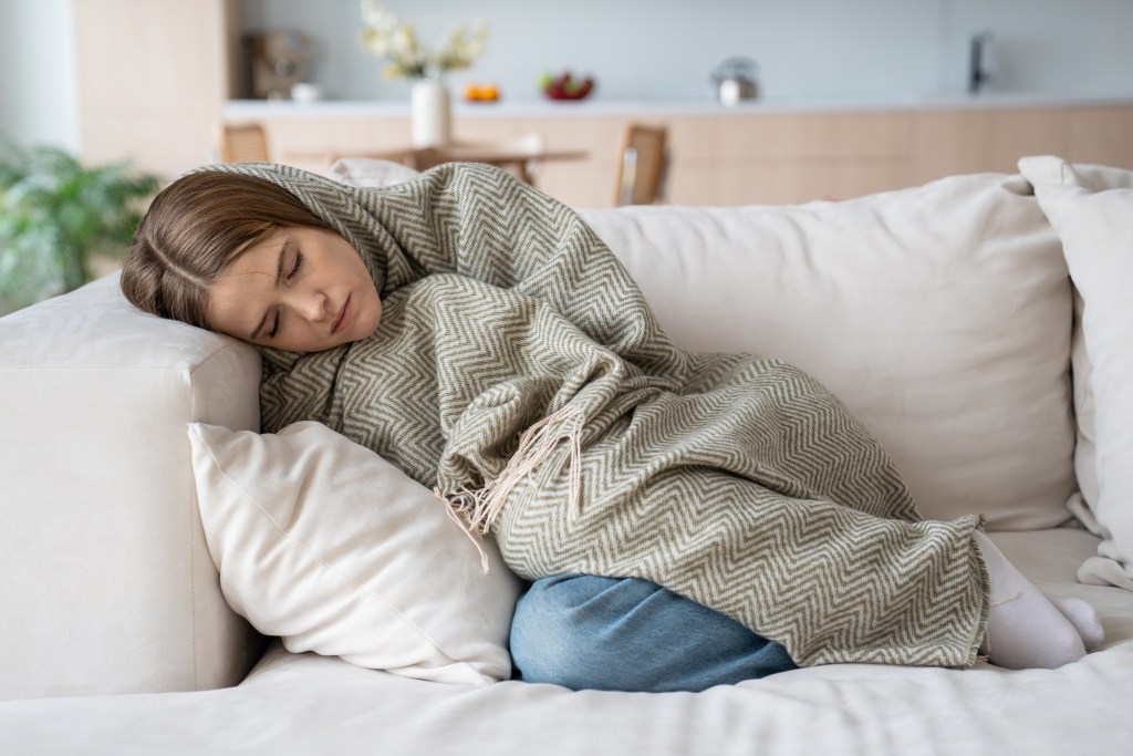 Woman feeling sick