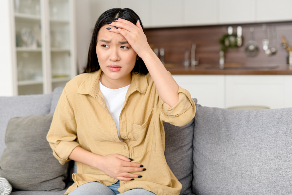 Young woman feeling ill