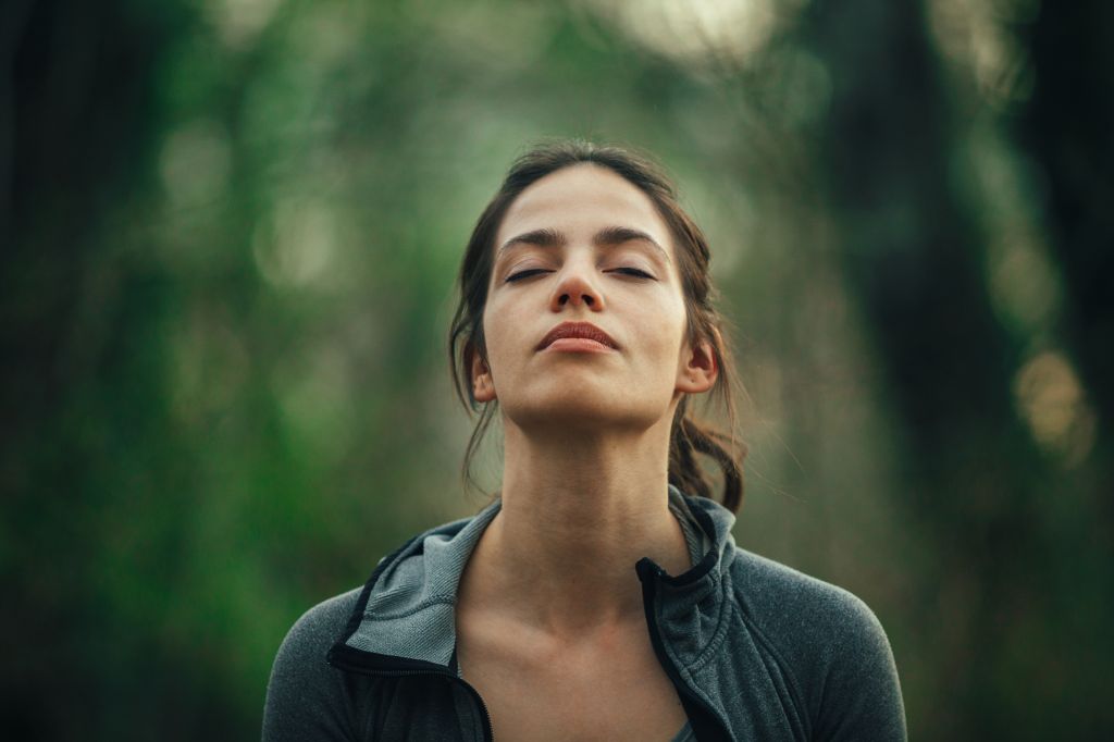 Woman breathing  