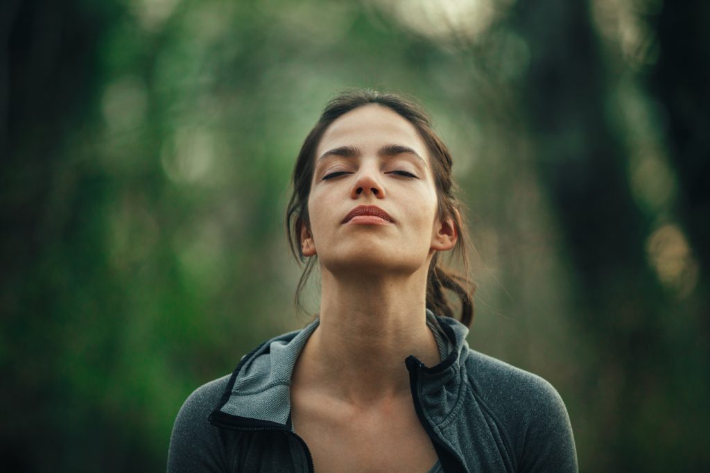 Woman breathing