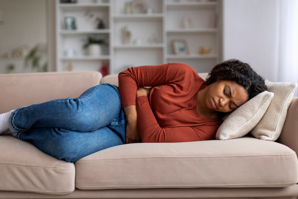 Woman with stomach issues
