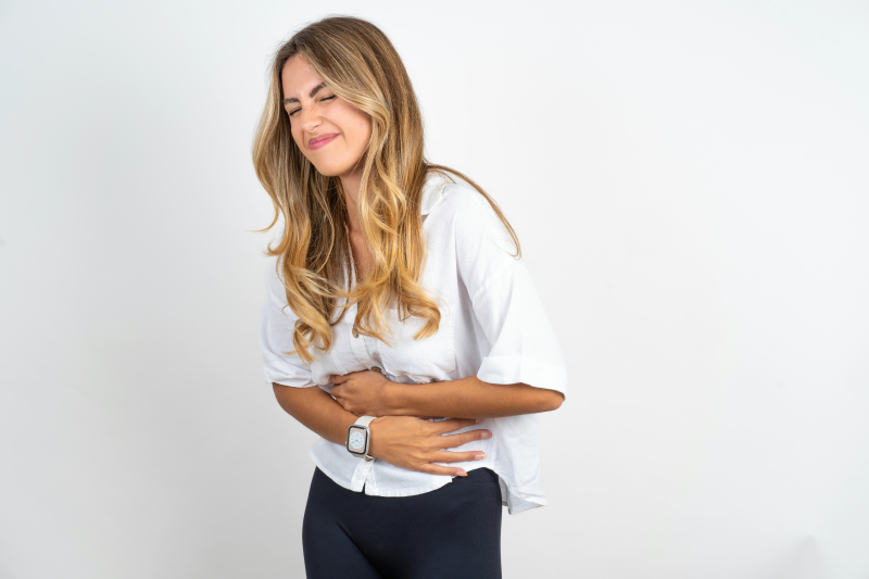 Woman with digestive issues