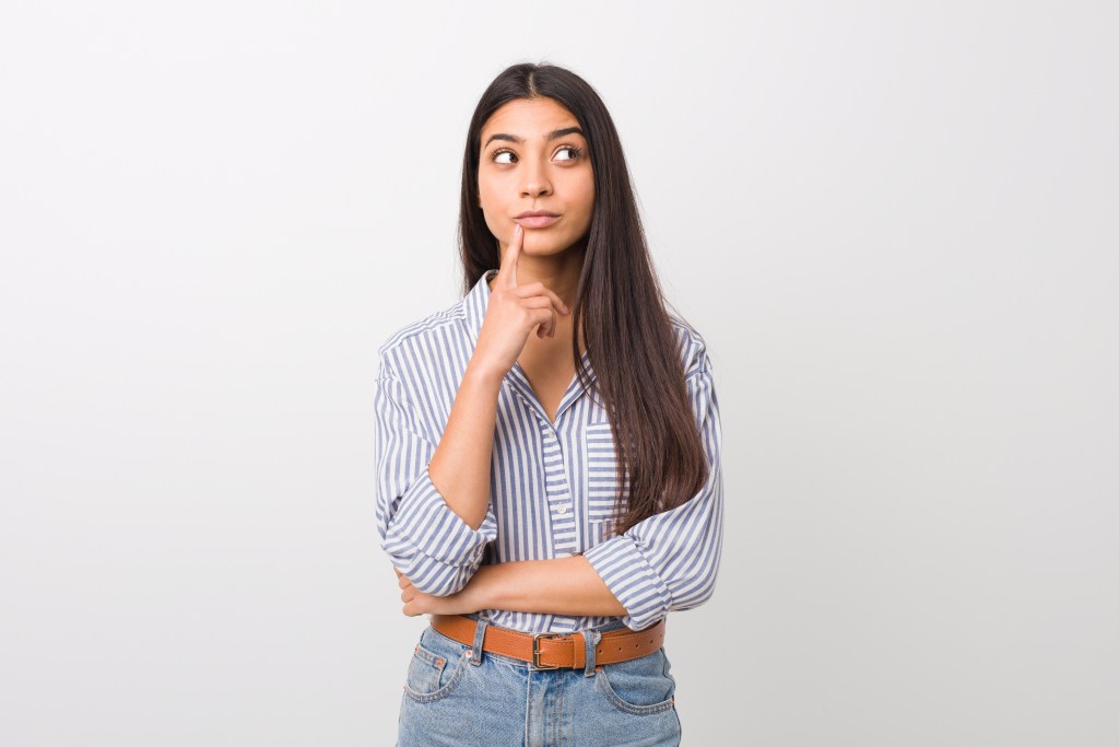 Woman wondering