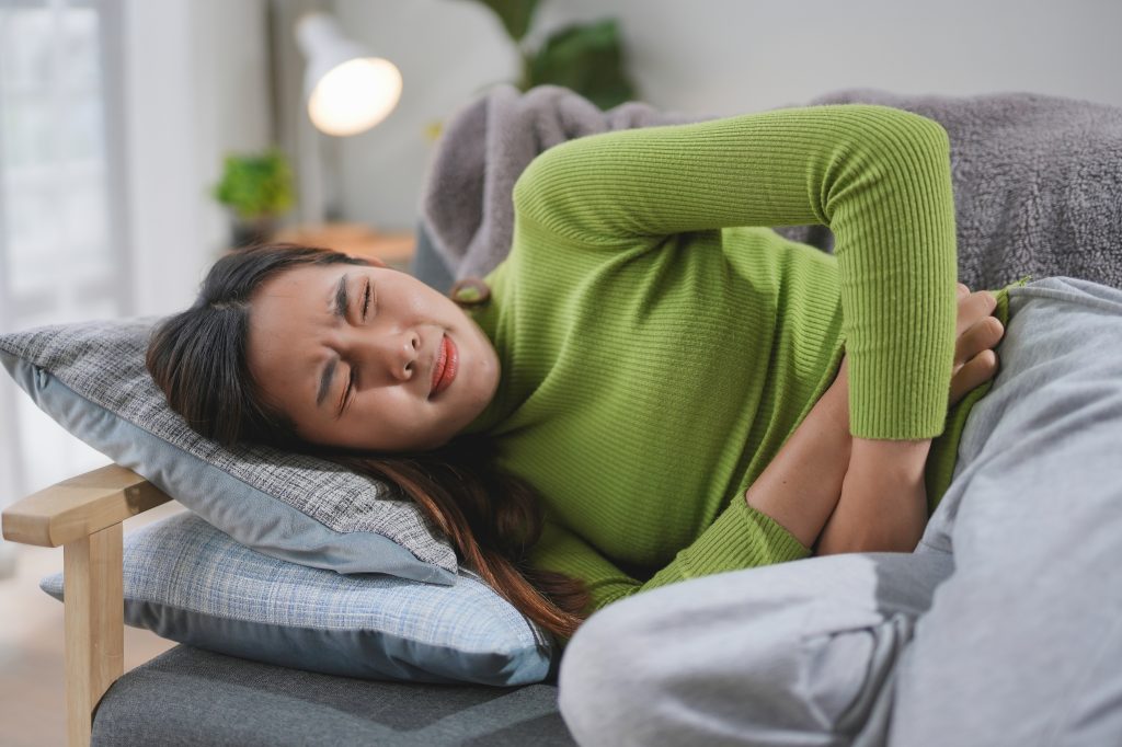 Woman on sofa