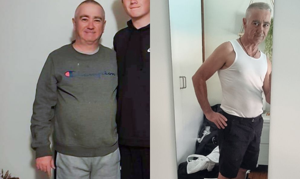 Before and after image of Andrew Stewart