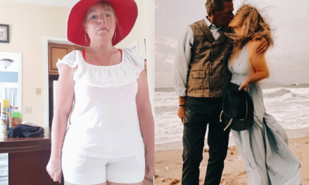 Before and after image of Amy Catlin Wozniak