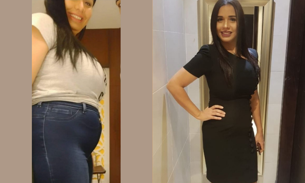Before and after image of Najla Ayari
